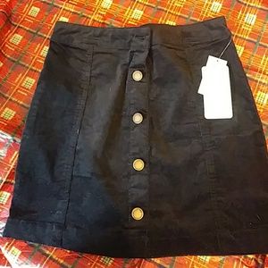 Copper key velvet skirt